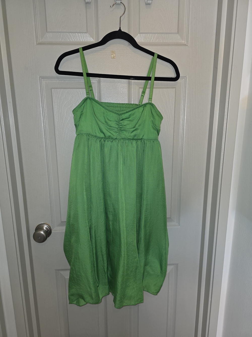 RLX Ralph Lauren Bright Green Spaghetti-Strap Bubble Dress